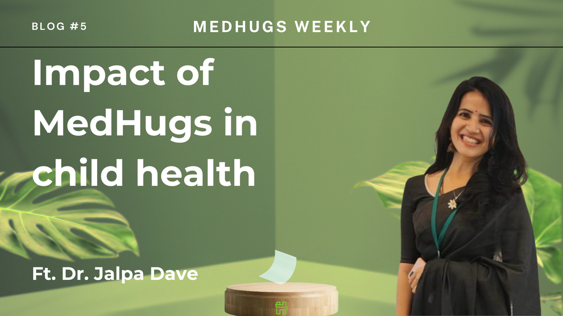 oral thin film on a pedestal with leaves emphasizing speed and efficient vitamin supplement and Dr. Jalpa Dave with medhugs talking about why medhugs is best vitamin supplement